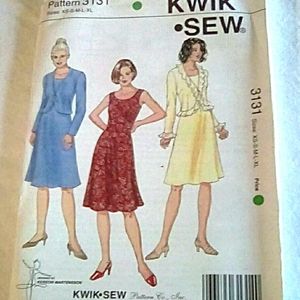 Kwik Sew 3131 misses dress & jacket as XS-S-M-L-XL